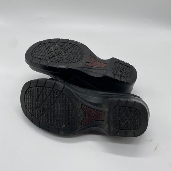 Black Leather Women's Clogs - Picture 7 of 10